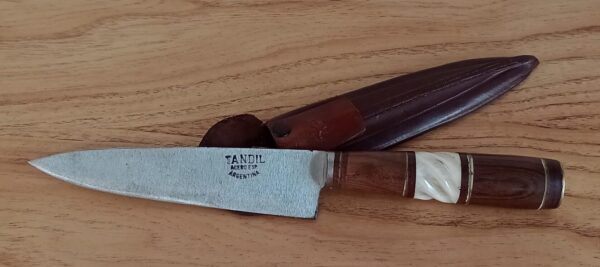 cuchillo 14 cm cabo marron con beige